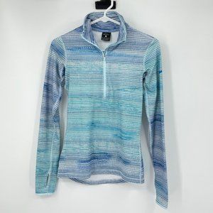 Nike XS Dri Fit Warm Base layer 1/2 Zip Athletic Long Sleeve Top Thumb Holes